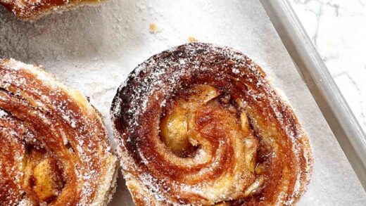 apple morning buns on parchment paper