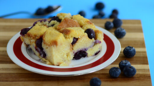 Blueberries and Cream Bread Pudding