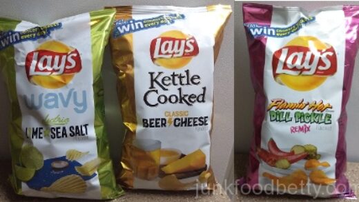 Lay's Turn Up the Flavor Wavy Electric Lime and Sea Salt, Kettle Cooked Classic Beer Cheese, and Flamin' Hot and Dill Pickle Remix Bags