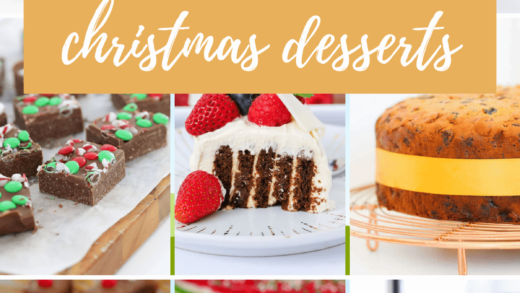 A collage of most popular Christmas desserts.