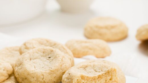 Overhead shot of vanilla cookie ingredients