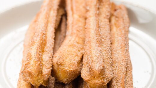 Overhead shot of churros ingredients