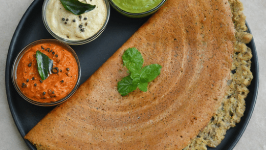 A quick Dosa made with a batter of oats and spices