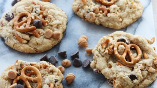 Pretzel Peanut Butter Chocolate Chip Cookies