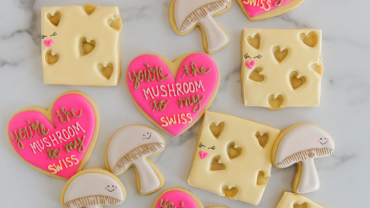 Punny Food-Themed Valentine Decorated Cookies