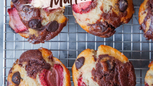 Neapolitan Muffins | Vanilla Chocolate Strawberry Muffins