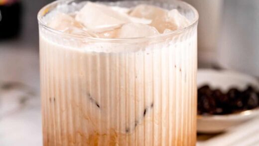 A White Russian Screwball Drink served with ice.