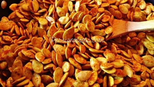 spicy pumpkin seeds are ready in the skillet