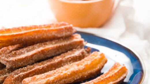 Overhead shot of churros ingredients