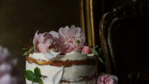 strawberry rose cake