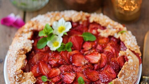 Rustic Eggless Strawberry Galette Recipe